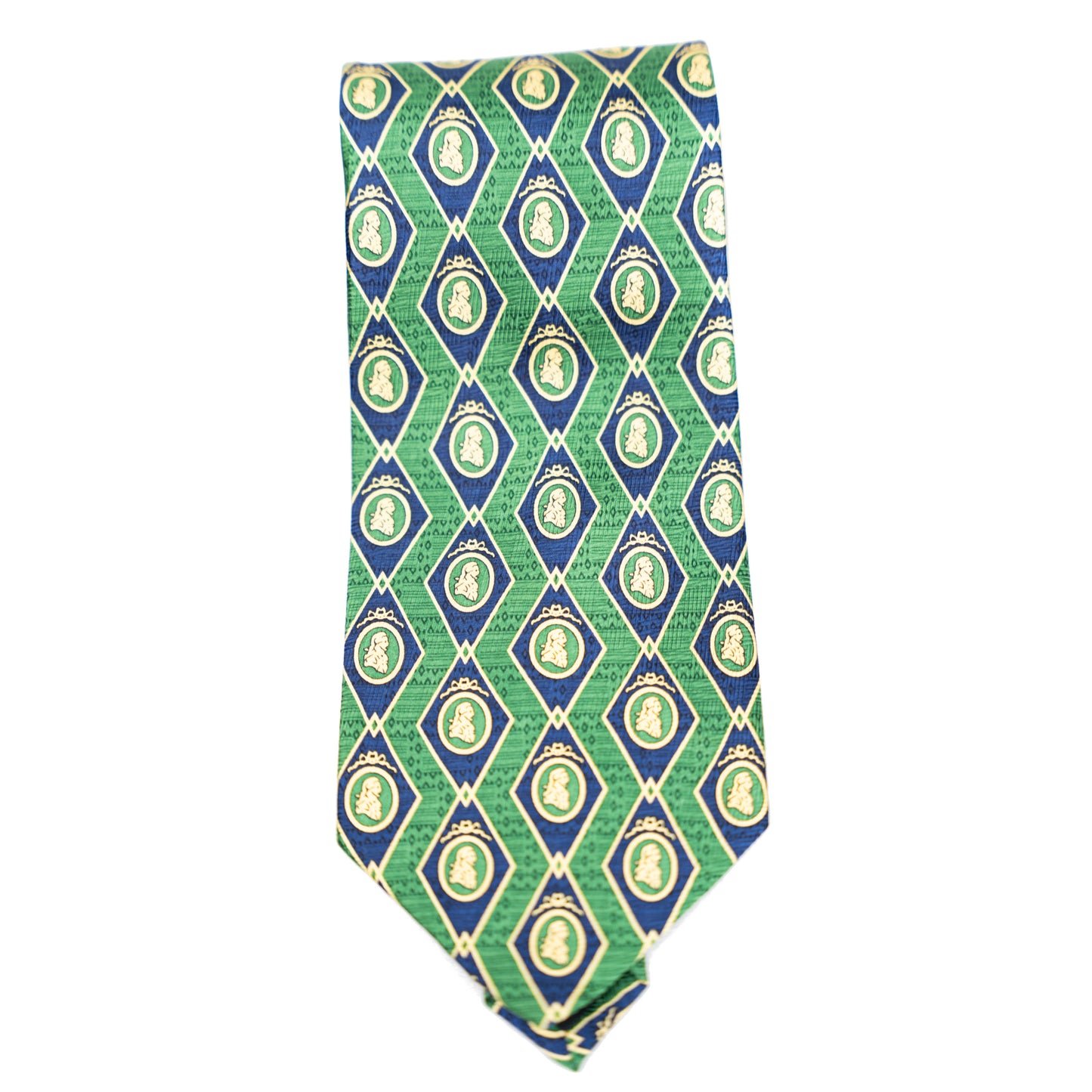 Adam Smith Green and Navy Necktie (LI-6)