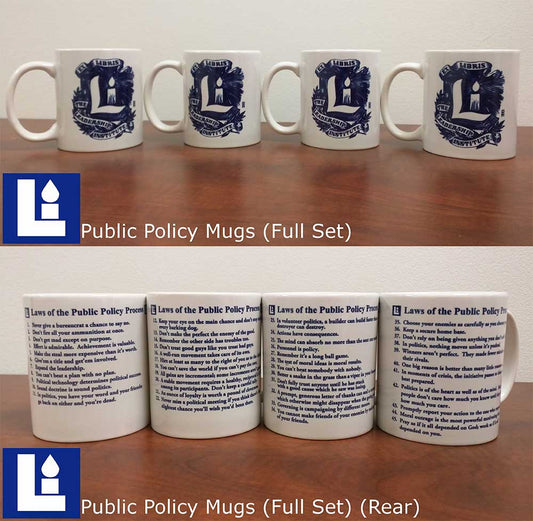 Laws of the Public Policy Process 4 pack of Mugs