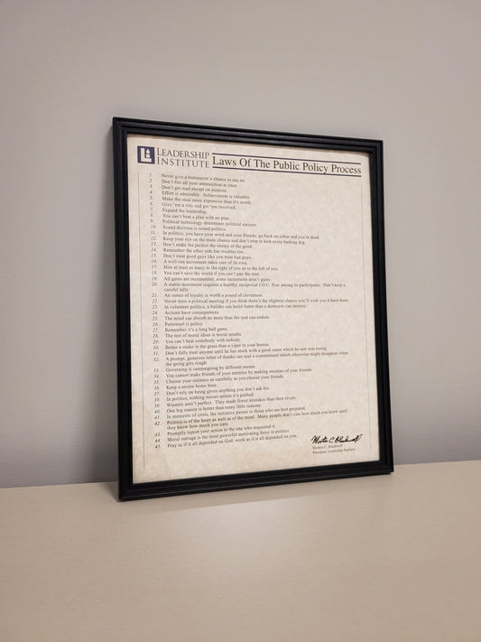 The Laws of the Public Policy Process (Framed)